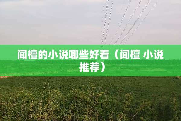 闻檀的小说哪些好看（闻檀 小说 推荐）