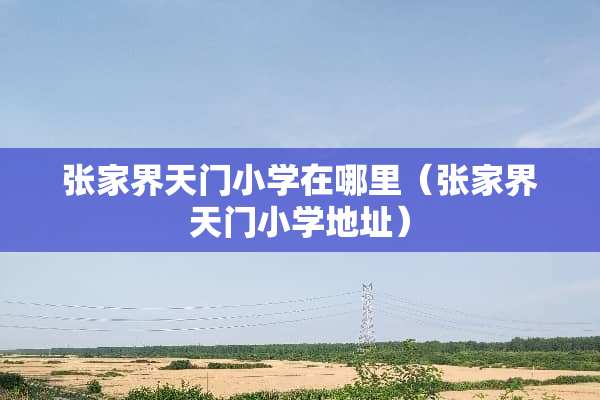 张家界天门小学在哪里（张家界天门小学地址）