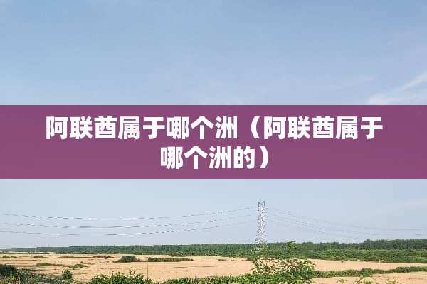 阿联酋属于哪个洲（阿联酋属于哪个洲的）