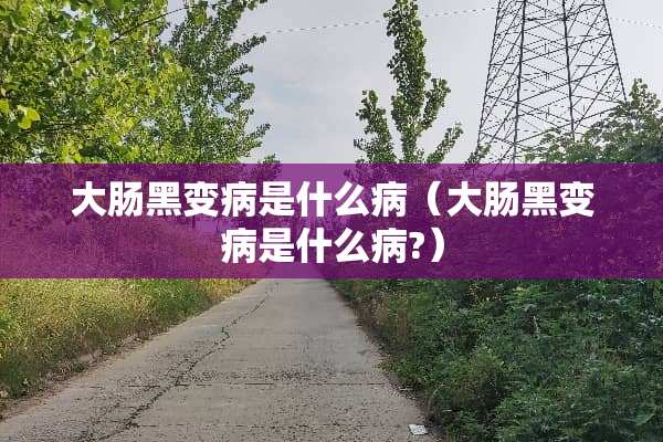 大肠黑变病是什么病（大肠黑变病是什么病?）