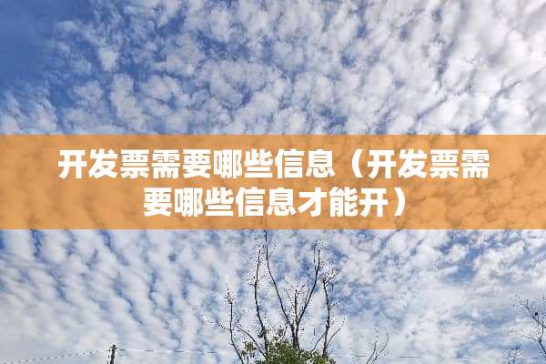 开**需要哪些信息（开**需要哪些信息才能开）