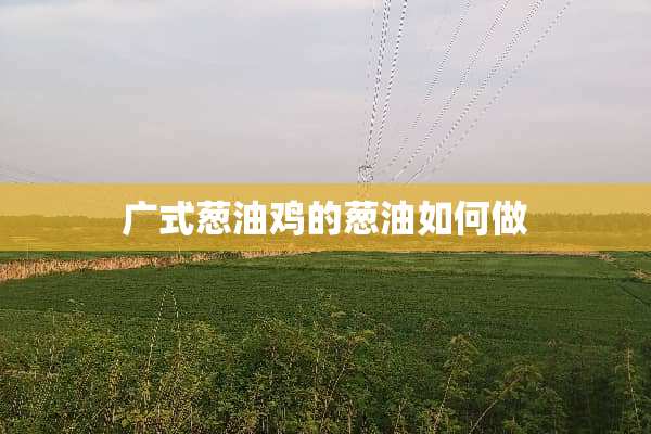 广式葱油鸡的葱油如何做