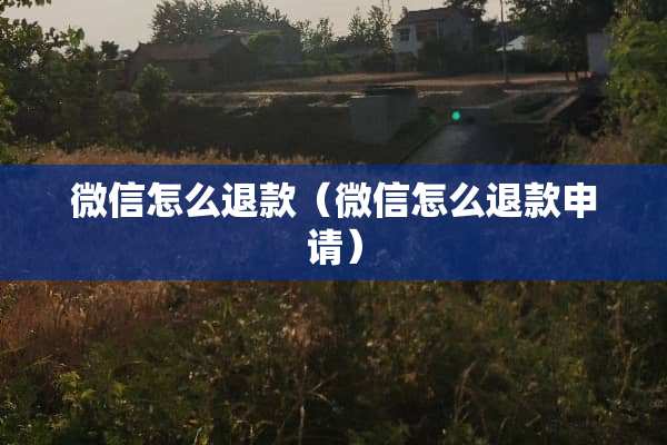 微信怎么退款（微信怎么退款申请）