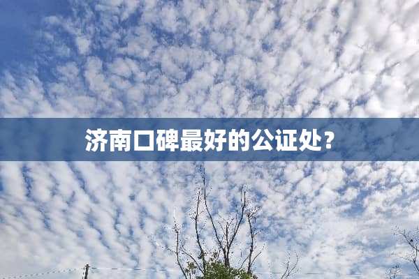 济南口碑最好的公证处？