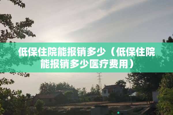 低保住院能报销多少（低保住院能报销多少医疗费用）