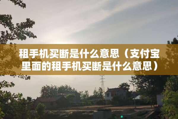 租手机**是什么意思（支付宝里面的租手机**是什么意思）