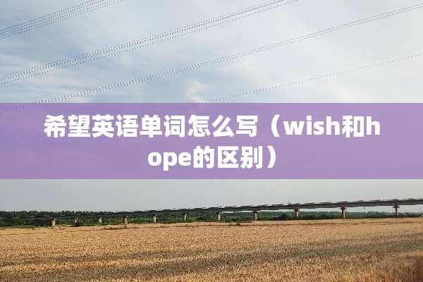 希望英语单词怎么写（wish和hope的区别）