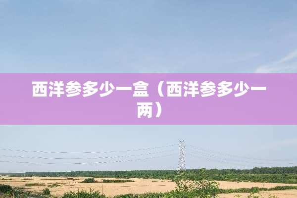 西洋参多少一盒（西洋参多少一两）
