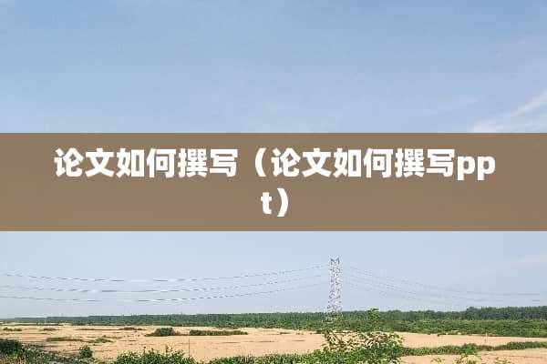 论文如何撰写（论文如何撰写ppt）
