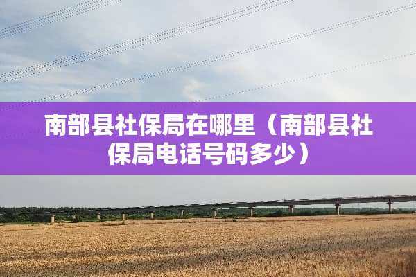 南部县社保局在哪里（南部县社保局电话号码多少）