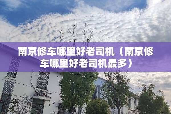 南京修车哪里好老司机（南京修车哪里好老司机最多）