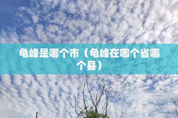 龟峰是哪个市（龟峰在哪个省哪个县）