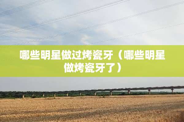 哪些明星做过烤瓷牙（哪些明星做烤瓷牙了）
