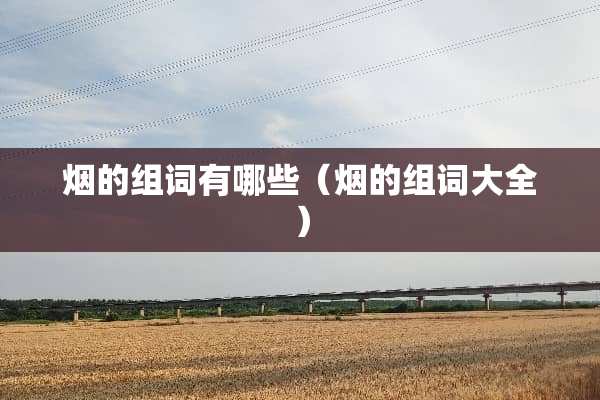 烟的组词有哪些（烟的组词大全）