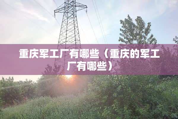 重庆军工厂有哪些（重庆的军工厂有哪些）