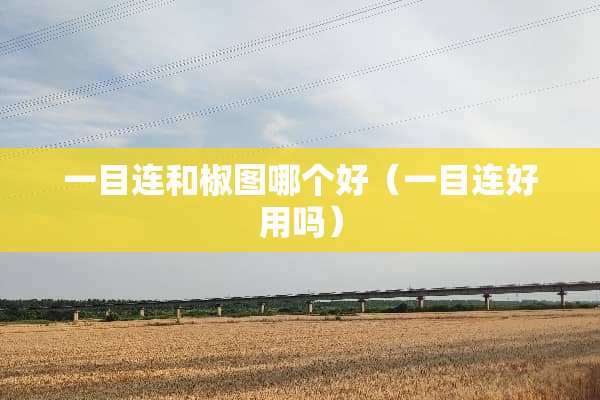 一目连和椒图哪个好（一目连好用吗）