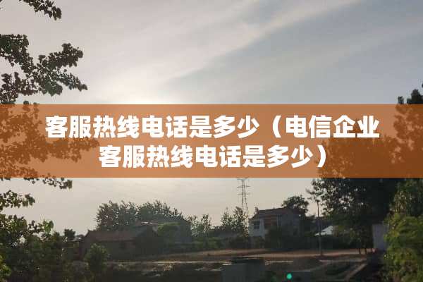 客服热线电话是多少（电信企业客服热线电话是多少）