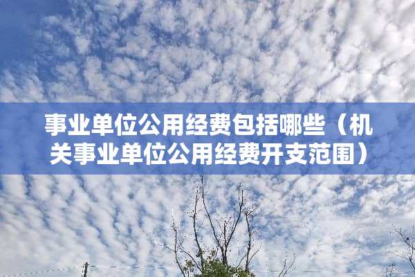 事业单位公用经费包括哪些（机关事业单位公用经费开支范围）