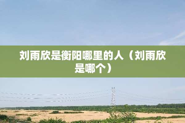 刘雨欣是衡阳哪里的人（刘雨欣是哪个）