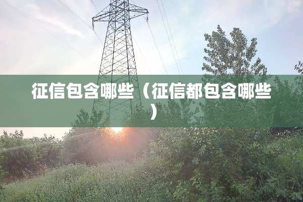 征信包含哪些（征信都包含哪些）