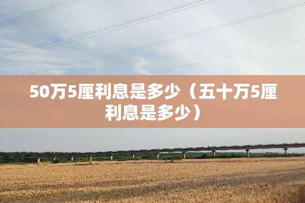 50万5厘利息是多少（五十万5厘利息是多少）