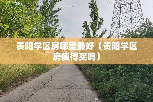 贵阳学区房哪里最好（贵阳学区房值得买吗）