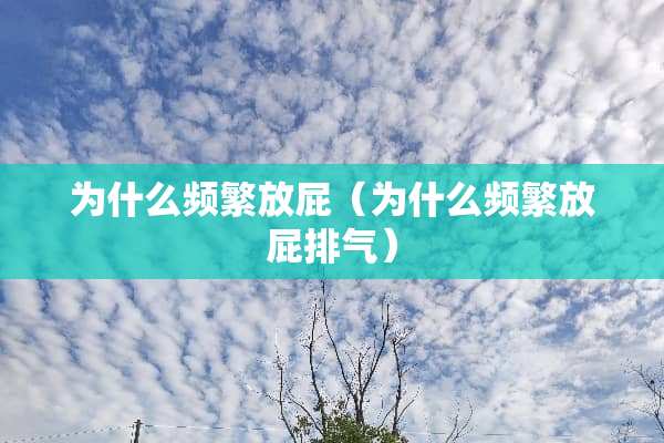 为什么频繁放屁（为什么频繁放屁排气）
