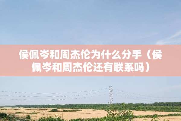 侯佩岑和周杰伦为什么分手（侯佩岑和周杰伦还有联系吗）