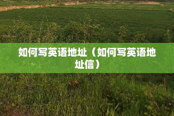 如何写英语地址（如何写英语地址信）