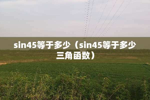 sin45等于多少（sin45等于多少三角函数）
