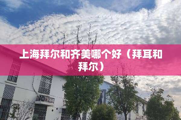 上海拜尔和齐美哪个好（拜耳和拜尔）