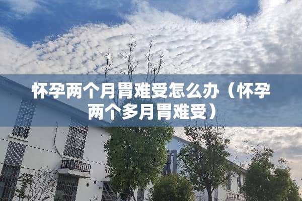 怀孕两个月胃难受怎么办（怀孕两个多月胃难受）