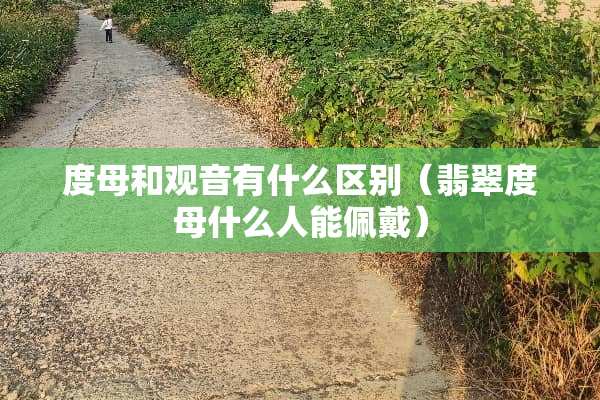 度母和观音有什么区别（翡翠度母什么人能佩戴）
