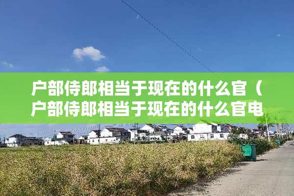 户部侍郎相当于现在的什么官（户部侍郎相当于现在的什么官电视剧长风渡大结局）
