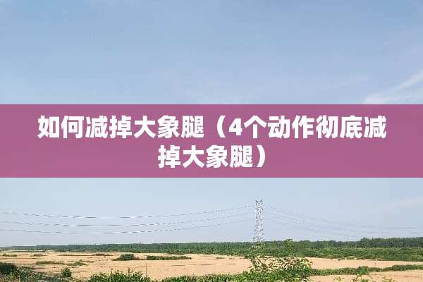 如何减掉大象腿（4个动作彻底减掉大象腿）