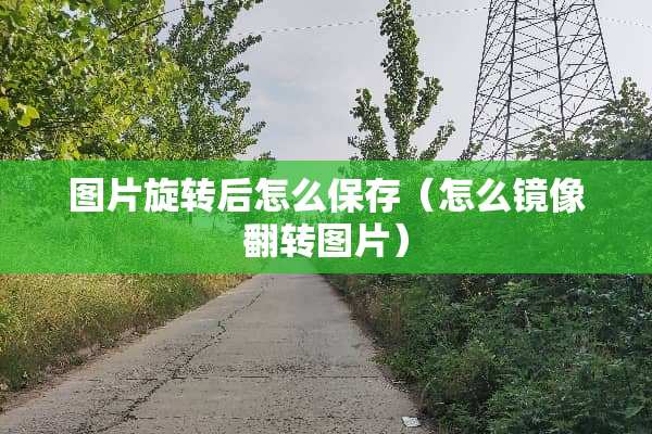 图片旋转后怎么保存（怎么镜像翻转图片）
