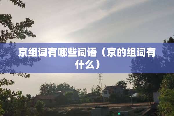 京组词有哪些词语（京的组词有什么）