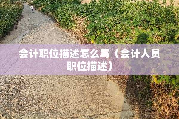 会计职位描述怎么写（会计人员职位描述）