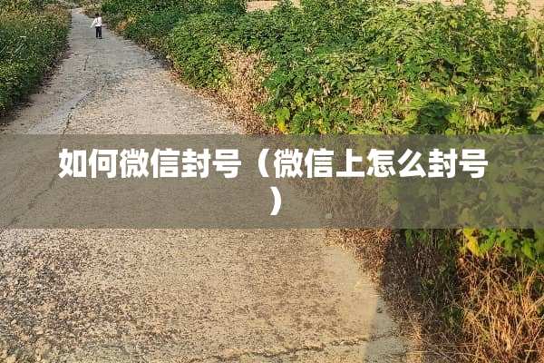 如何微信封号（微信上怎么封号）