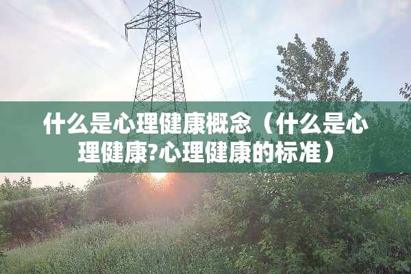 什么是心理健康概念（什么是心理健康?心理健康的标准）
