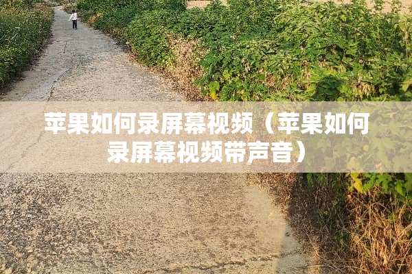 苹果如何录屏幕视频（苹果如何录屏幕视频带声音）