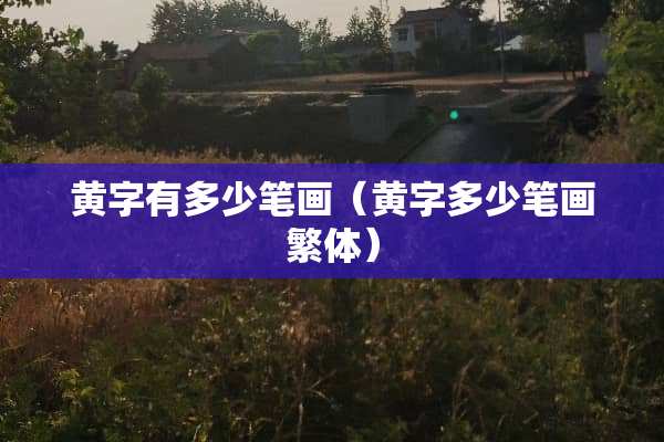 黄字有多少笔画（黄字多少笔画繁体）