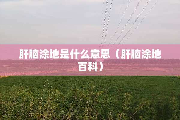 肝脑涂地是什么意思（肝脑涂地百科）