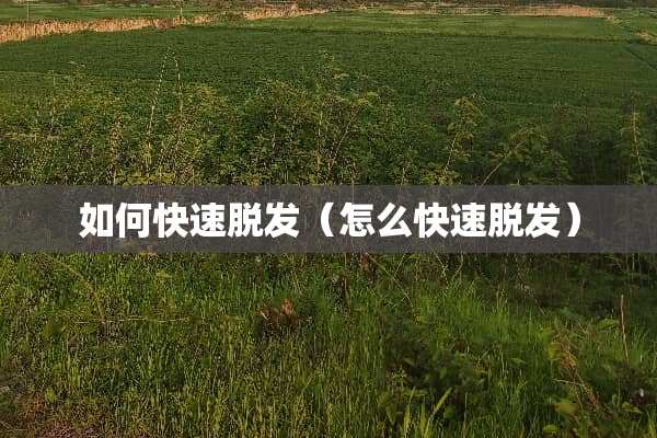 如何快速脱发（怎么快速脱发）