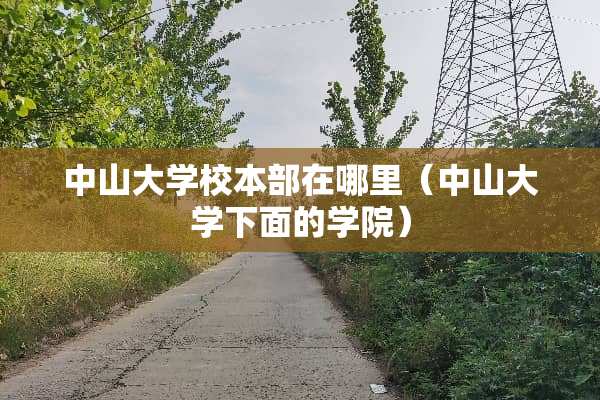 中山大学校本部在哪里（中山大学下面的学院）