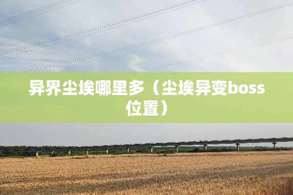 异界尘埃哪里多（尘埃异变boss位置）