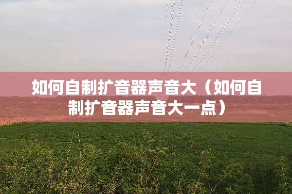 如何自制扩音器声音大（如何自制扩音器声音大一点）