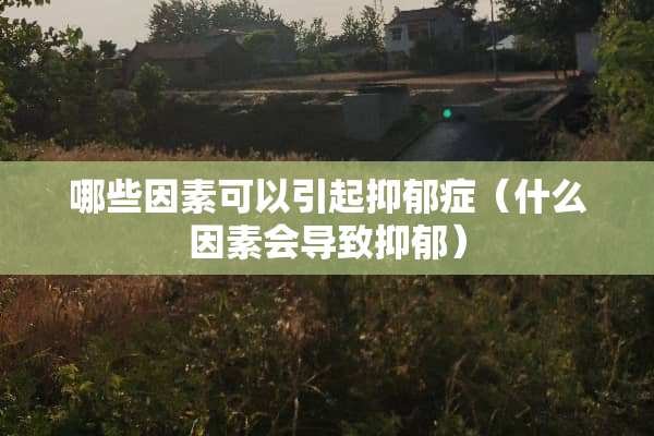 哪些因素可以引起抑郁症（什么因素会导致抑郁）