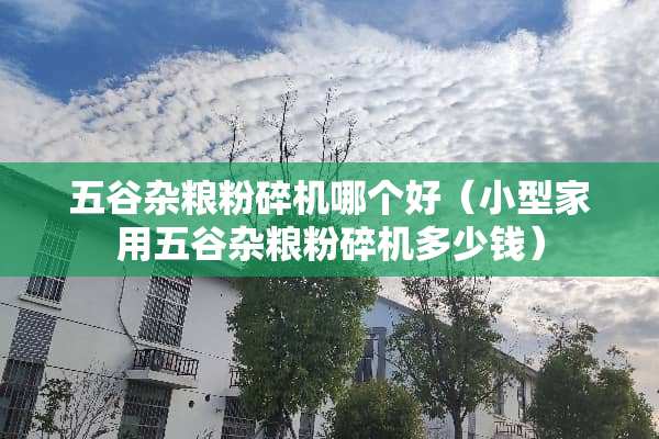 五谷杂粮粉碎机哪个好（小型家用五谷杂粮粉碎机多少钱）
