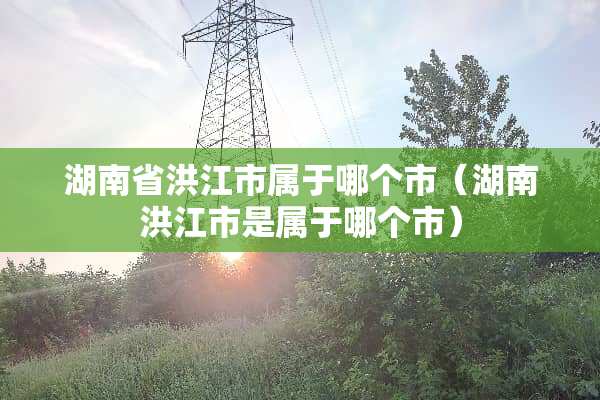 湖南省洪江市属于哪个市（湖南洪江市是属于哪个市）